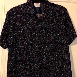 Slim fit button down shirt red white long